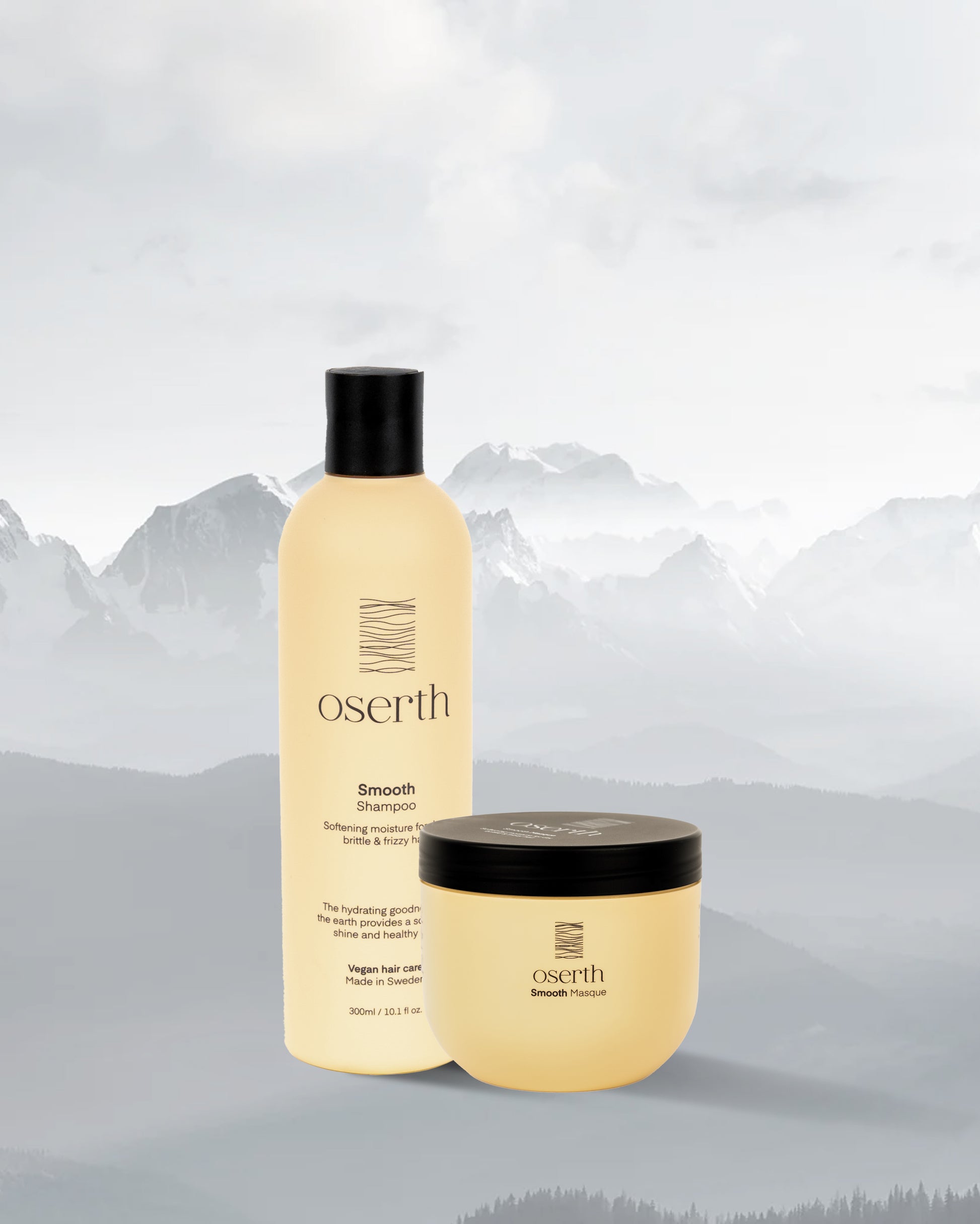 Oserth Smooth Collection – Vegan, sulfate-free haircare products designed to tame frizz, enhance shine, and leave hair silky smooth
